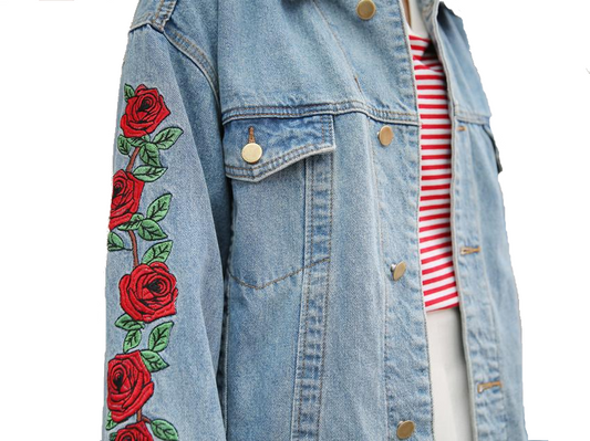Denim Rose Jean Jacket - DeRoseDeluxe