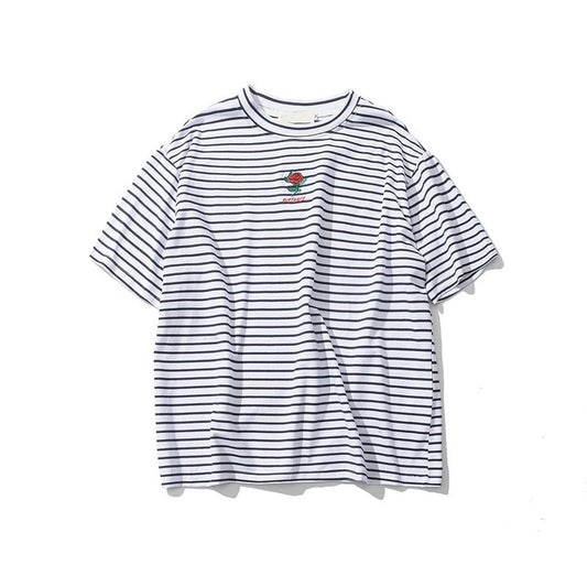 Striped Rose T-shirt - DeRoseDeluxe